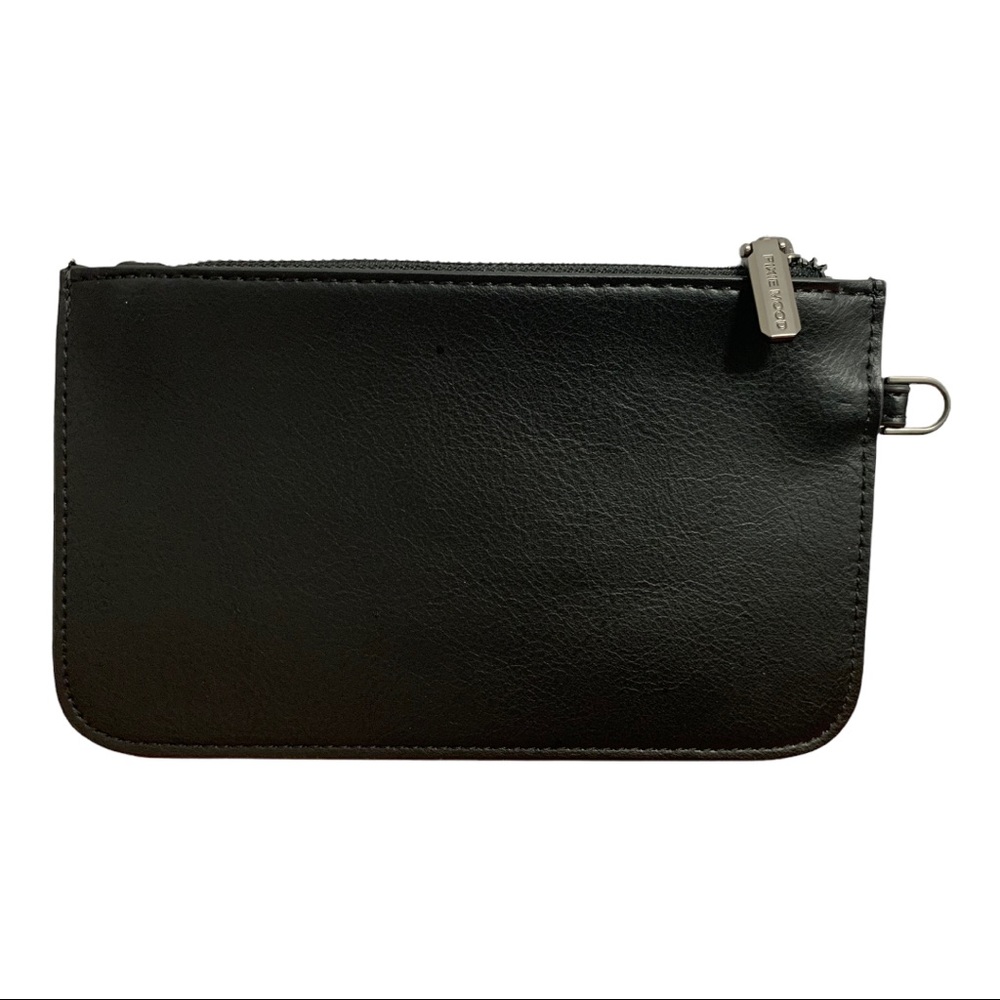 Pixie Mood Faux Leather & Suede Thick Black Clip On Cosmetic Case Makeup Bag